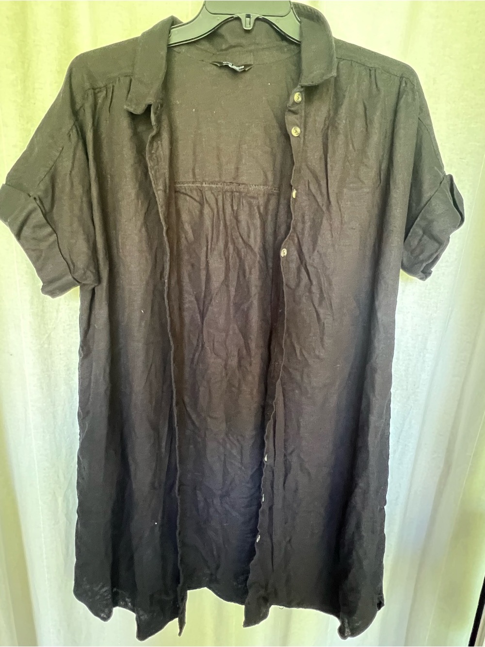 Well Worn Black Short-Sleeve Button-Down Shirt
